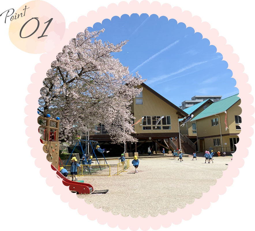 木の温もりのある園舎